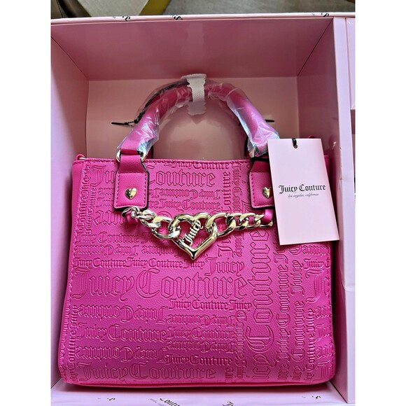 NIB Juicy Couture Pink 2-Piece Handbag Gift Set Mix & Match Tote Crossbody - Picture 2 of 9